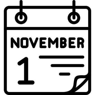 1 Kasım takvim vektör illüstrasyonu 
