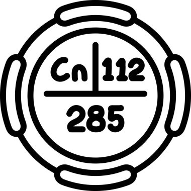 Kopernik sembolü, periyodik tablonun kimyasal elementi, vektör simgesi