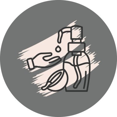 Şişeden el sıvısı dökülüyor.