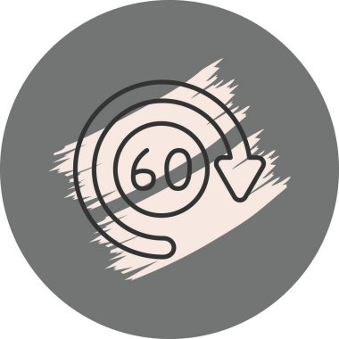 Uygulamalar ya da web sayfaları için 60 Gün simgesi. 60 gün logo rozeti