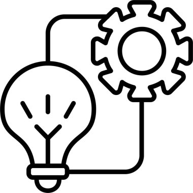 Yeniliği temsil eden ampul ve dişli simgesi