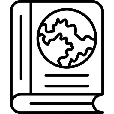 Dünya haritası illüstrasyonunu gösteren açık kitap