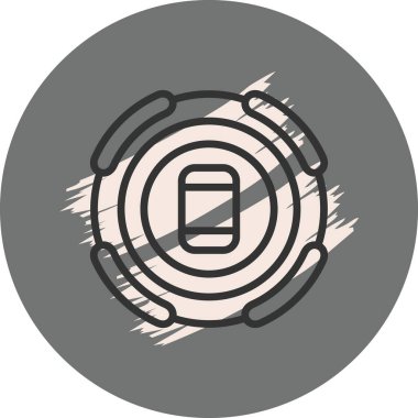 Akıllı telefon simgesini içeren dairesel tasarım