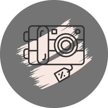 Sanatsal fırça darbesi arka planına sahip kamera simgesi