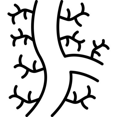 Dallanan ağaç yapısının basit siyah çizgisi