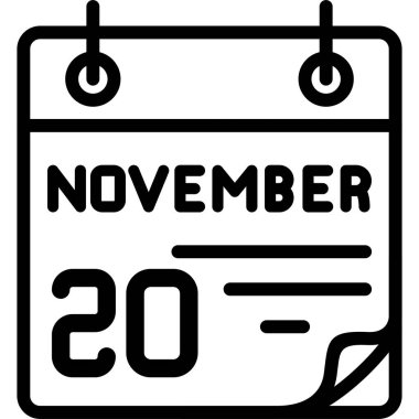 Kasım 20 tarih simgesi takvim çizimi 