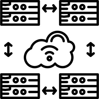 Bulut Sunucusu Simgesi, Beyaz Arkaplan Görüntü