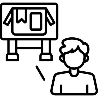 sunum web simgesi vektör illüstrasyonu