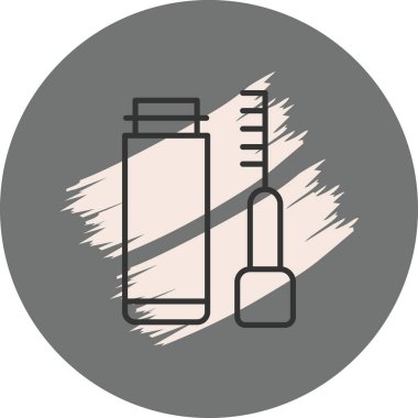 Arkaplanda makyaj kabı ve uygulayıcı