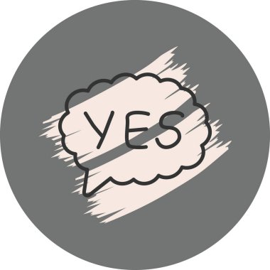 Evet metni gösteren konuşma kabarcığı grafiği