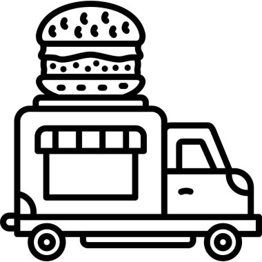 Burger Truck Hattı Basit Simge