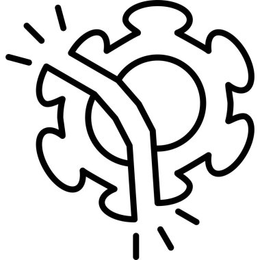 Bozuk dişli arızayı ya da arızayı simgeliyor