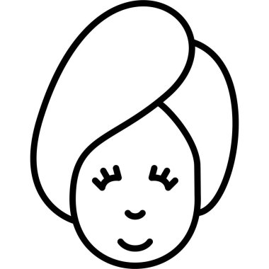 Havlu ambalajlı kadın, basit bir simge