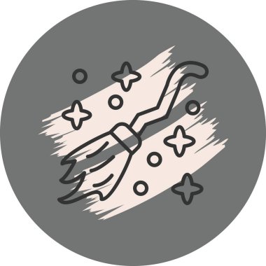 Süpürge sopası yıldızların ve ışıltıların arasında uçuyor