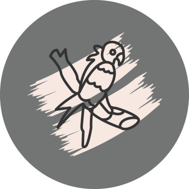 Sarı başlı papağan simgesi vektör çizimi