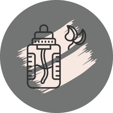 Arka planda çiçek desenli bebek şişesi