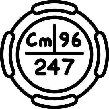 Curium sembolü, periyodik tablonun kimyasal elementi, vektör simgesi