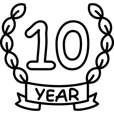 10 yıllık bir ikon. Uygulamalar için logo