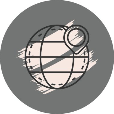 Konum broşlu stilize edilmiş dünya simgesi