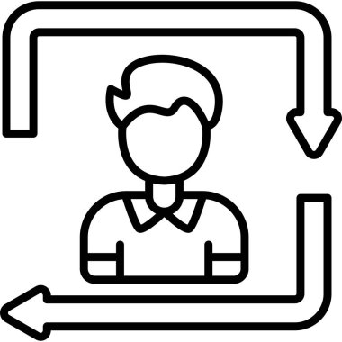 Etrafı oklarla çevrili insan çizgisi