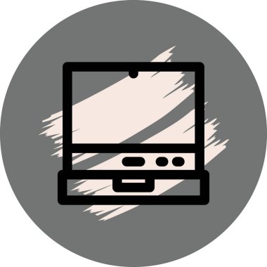 dizüstü bilgisayar simgesi, vektör illüstrasyonu basit tasarım