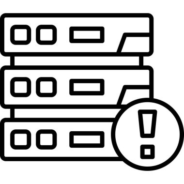 Uyarı simgesi gösteren dizilmiş sunucular