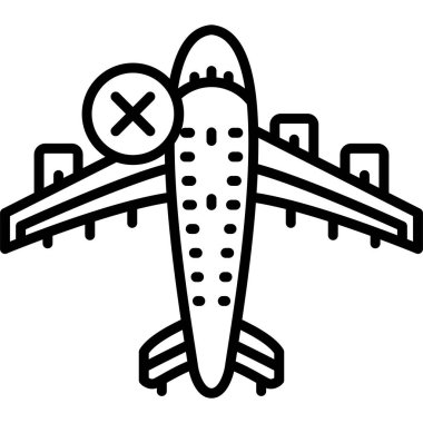 İptal sembollü uçak simgesi