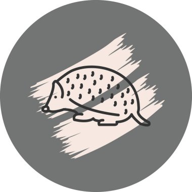 Kirpi simgesi vektör illüstrasyon tasarımı