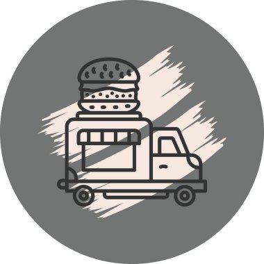 Burger Truck Hattı Basit Simge