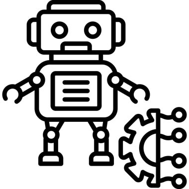 Robot simgesi, modern vektör illüstrasyonu