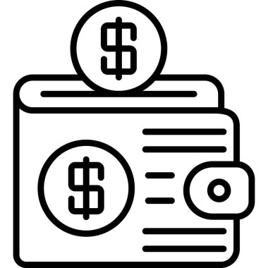 Wallet icon, vector illustration simple design
