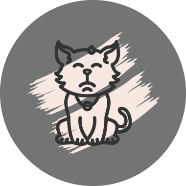 Utandırılmış Kedi Simgesi Web Vektörü İllüstrasyonu