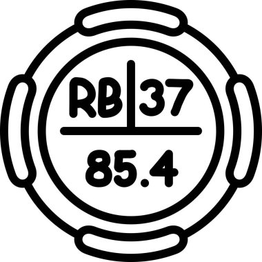 Rubidium Kimyasal Element Basit Simge, Vektör
