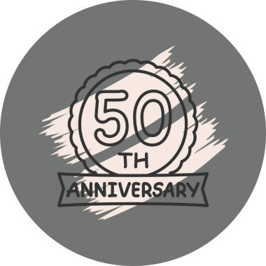 50th anniversary stamp badge isolated on white