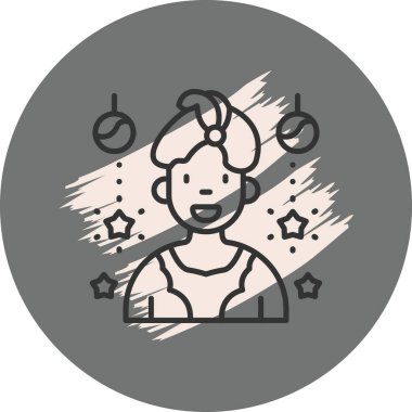 Yıldızlarla ve asılan süslemelerle gülümseyen çocuk