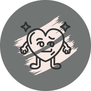 Sırıtma Yüreği Simgesi Web Vektörü İllüstrasyonu