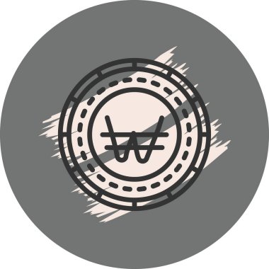 Güney Kore Won Para Simgesi. Uygulama veya web sayfası için basit web logosu 