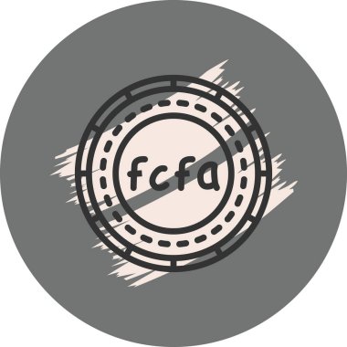 Orta Afrika Sikke Simgesi. Uygulama veya web sayfası için basit web logosu 