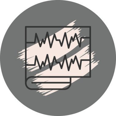 Elektrokardiyogram Simgesi Basit düz resimleme