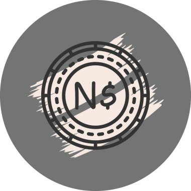 Namibya Sikke Simgesi. Uygulama veya web sayfası için basit web logosu 