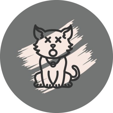 Baş döndürücü Kedi Simgesi Web Simgesi İllüstrasyonu