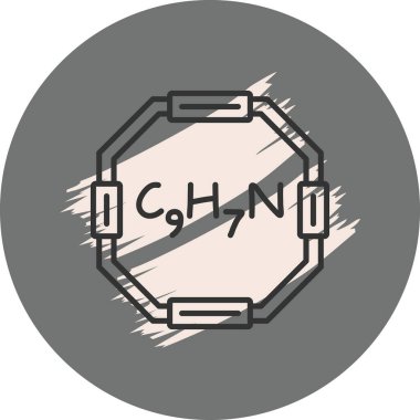 İzokinolin molekülünün kimyasal yapısı, basit ağ simgesi