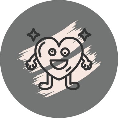 Çılgın Kalp Simgesi Web Vektörü İllüstrasyonu