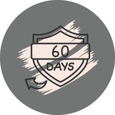 Uygulamalar ya da web sayfaları için 60 Gün simgesi. 60 gün logo rozeti