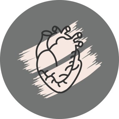 Dairesel arkaplanda biçimlendirilmiş kalp çizimi