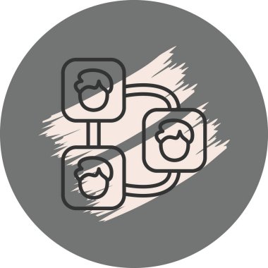 Birbirine bağlı insan figürlerinin soyut temsili