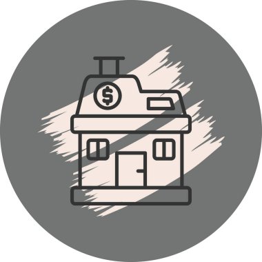 Dolar sembollü basit ev simgesi