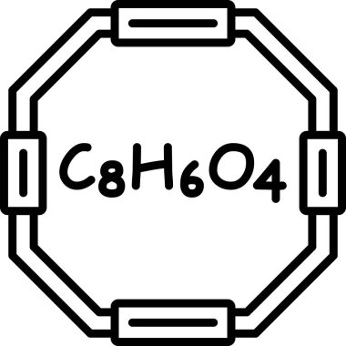 Tereftalik asit molekülünün kimyasal yapısı, basit ağ simgesi