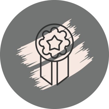 Rozet simgesi, vektör illüstrasyonu basit tasarım