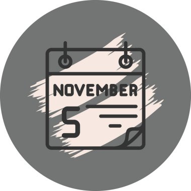 5 Kasım Simge takvim vektör çizimi 